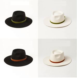 Sombreros Fedora Blancos de Fieltro de Lana Australiana de Ala Ancha H628D, Sombrero Fedora de Fieltro de Lana para Adultos, Sombreros Fedora de Lana para Caballero - Product Image 3