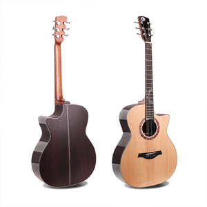 Violão Acústico Todo Sólido de <span class=keywords><strong>40</strong></span> Polegadas |   Violão Folk Minimalista com Tampo em Abeto Europeu, Fundo e Laterais em Mogno, e Trastes Redondos - Product Image 2