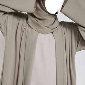 Custom Premium Korean <span class=keywords><strong>Nida</strong></span> 2 pezzi Abaya Set elegante e fluida musulmana vestito da donna abbigliamento islamico all'ingrosso Open Luxury Abaya - Product Image 4