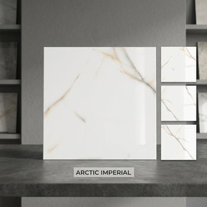Living Room Glossy Porcelain <b>Floor</b> Tiles 60x60cm Marble Effect Ceramic Flooring 8.5mm - Product Image 6