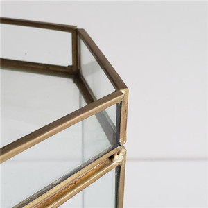 Porte-bougie <span class=keywords><strong>en</strong></span> verre transparent <span class=keywords><strong>en</strong></span> forme d'hexagone <span class=keywords><strong>en</strong></span> <span class=keywords><strong>cuivre</strong></span>, bougeoir décoratif de table, <span class=keywords><strong>bougeoirs</strong></span> votifs - Product Image 6