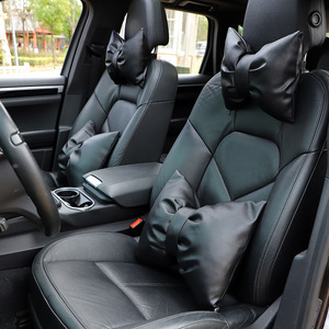 Ensemble d'oreillers de voiture roses avec nœud, en coton PP doux, coussin universel pour siège de voiture, pour la décoration intérieure de l'auto, utilisable en toutes saisons - Product Image 3