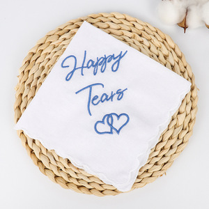 Happytears Fazzoletto Ricamato in Puro Cotone, Piccolo Asciugamano Quadrato Decorativo, Regalo di Nozze - Product Image 3