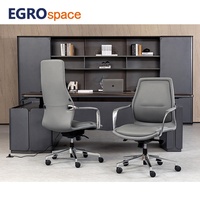 EGROspace Chaise de bureau ergonomique en cuir, pivotante et inclinable, de luxe, pour direction, personnalisable, moderne