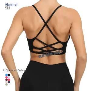 Soutien-gorge de yoga antichoc à bretelles fines avec rembourrage haute résistance Vente en gros personnalisé de haute qualité Naked Feeling Unique