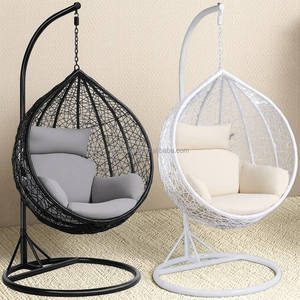 Wholesale Custom Outdoor Furniture Living Room Chair <b>Hammock</b> Patio Hanging Balcony Garden Rattan <b>Swing</b> Chair With Stand - Product Image 2