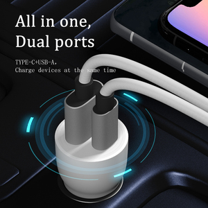 Gradiente al por mayor para carga rápida de color 3,0 puerto dual A + C 3.1A adaptador de cargador de coche Universal para ordenador portátil eléctrico OTP OVP <span class=keywords><strong>Facto</strong></span> - Product Image 3