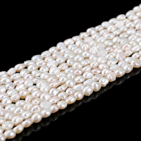 Perles d'eau douce naturelles blanches de 4 à 11 mm, en gros, polies double face, trou droit, pour la fabrication de bijoux