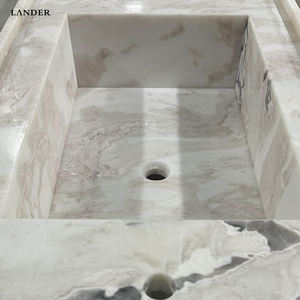 Lander <span class=keywords><strong>Stone</strong></span> Picasso Lavabo de mármol blanco Inodoro Lavabo de baño de mármol Dormitorio de hotel Lavabo de mármol - Product Image 4