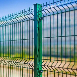 3D Brown Wire Mesh Privacy <strong>Fence</strong> Curved V-Bending Panel with Clamp Fixing Mounting <strong>Brackets</strong> for Yard Safety Fencing - Product Image 6