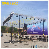 Torre de Iluminación Portátil Techteam de 3.8m y 100kg, de Aleación de Aluminio y Acero, Equipo Profesional para Iluminación de Escenarios, Altavoces Line Array