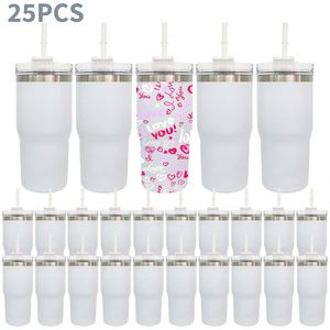 Lot de 25 gobelets isothermes à double paroi sous vide, blancs mats brillants, vierges pour sublimation, avec couvercle, pour presse à chaud - Entrepôt USA - Product Image 5