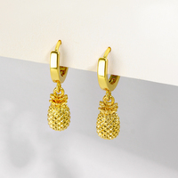 Mode 18K Verguld Fruit Oorbellen Ananas Populaire Hoepel Oorbel Accessoires Voor Vrouwen