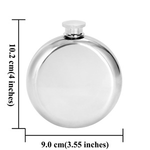 My Hero My Dad Stainless Steel Hip Flask 5 Oz Round Mirror Polished Gift For Fathers - Product Image 4