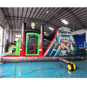 Pista de obstáculos inflable de zombis para niños, casa de brinco con tobogán, para las fiestas de Halloween. - Product Image 2