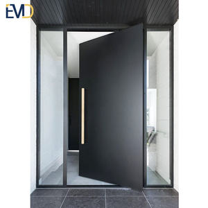 ประตูบานพับอลูมิเนียมสีดำ ดีไซน์ทันสมัย สำหรับวิลล่า สไตล์โมเดิร์น - Product Image 3