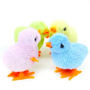 Classique en peluche liquidation poulet enfants jouet éducatif horloge sautant marche poussins jouets bébé cadeaux couleur aléatoire