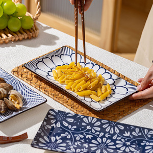 Japanese <b>Ceramic</b> Dinnerware Set Rectangle Sushi <b>Plates</b> Dishwasher Safe Home Use - Product Image 2
