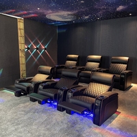 Herstellung Home Cinema Stitching Leder Armlehne Lagerung Kino Sofa Liegende elektrische Kopfstütze Theater Wohnzimmer Möbel