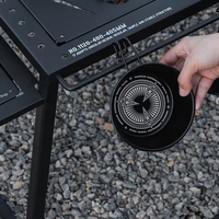 Nouvelle table de camping pliante autoportante modulaire IGT en aluminium noir pour l'extérieur, ensemble de table portable, vente chaude