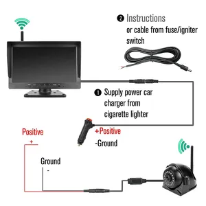 Greenyi 10.1 inch 200m không dây <span class=keywords><strong>4</strong></span> kênh DVR Recorder <span class=keywords><strong>Monitor</strong></span> với đảo ngược sao lưu Wifi máy ảnh cho xe tải xe buýt xe - Product Image 5