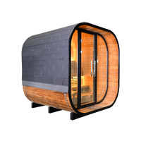 Cabine de sauna infrarouge extérieure haut de gamme avec panneaux chauffants infrarouges lointains, construction en bois de pruche, conception personnalisable pour salle de spa sèche