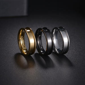 Hot Sale Fashion High Quality 8mm 6mm 4mm <strong>Titanium</strong> Steel Multi Colors Core Blank <strong>Ring</strong> Grooved Inlay <strong>Rings</strong> for <strong>Men</strong> Women - Product Image 5