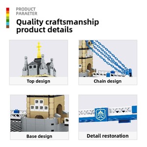 Bloques de Construcción de Plástico ABS Wangge, Puente de las Torres Gemelas de Londres, Tema de Edificios Famosos, Compatible con Pequeñas Partículas, Juguetes Educativos - Product Image 3