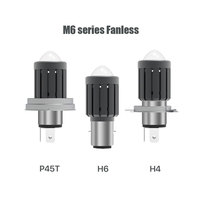 Mini projecteur LED H4 H6 BA20D R2 P45T, ampoule de phare LED pour moto, scooter, blanc, jaune, 12V 24V 48V, Luces Led Moto
