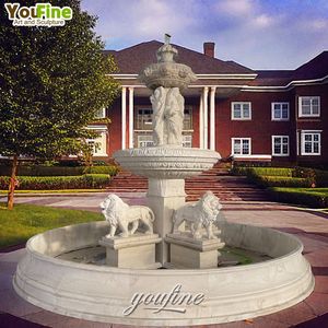 YOUFINE enormi dimensioni all'aperto parco decorazione pietra naturale in marmo fontana di acqua fornitore con leone - Product Image 2