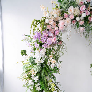 Eventos DE BODA Flor Arco con soporte Seda Rosa Flor Corredor Flor Boda Arco Telón de fondo Romántico Wilderly Novia Género Reveal - Product Image 6