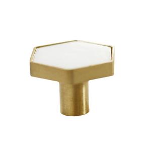 <b>Copper</b> Hexagonal Furniture Handle Minimalist Cabinet <b>Knob</b> Durable Geometric Design For Wardrobe And Cabinet - Product Image 2