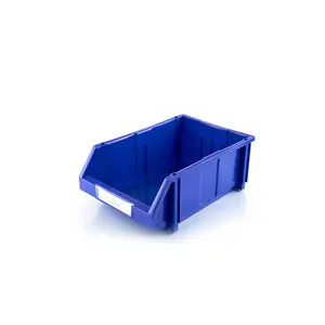 Colorful Warehouse Blue Solid Plastic Stackable Storage Bin for Organizing Tools