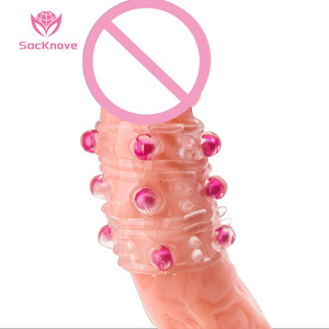 SacKnove Venta al por mayor barato cristal pene mangas Flexible perla dedo Wolfsbane condón bloqueo <span class=keywords><strong>esperma</strong></span> hombres juguetes sexuales Anillo para el pene - Product Image 1