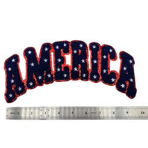 Marca Chenille USA Teach venta al por mayor parches de calabaza de fin de semana personalizados bordados gran brillo hierro en parche de chenilla - Product Image 2