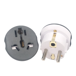 고품질 NFC 구리 EU 플러그 어댑터 유니버설 유럽형 원형 2핀 변환 플러그 10A 250V 영국/호주/미국에서 슈코 변환기 - Product Image 4