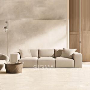 Indoor Living Room Furniture Set, Solid <strong>Wood</strong> <strong>Frame</strong> Fabric Sectional <strong>Sofa</strong> with Coffee Table - Product Image 5