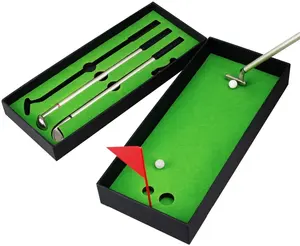 Set di regali da Golf con 3 pz per Golf Club a forma di penna a sfera in lega, mini bandiera, mini pallina regalo set Mini penna per palline da Golf Desktop