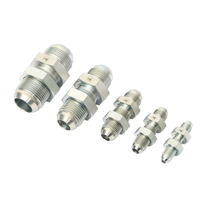 Acier au carbone haute pression mâle JIC à mâle JIC cloison hydraulique adaptateurs connecteurs raccords de tuyau de tuyau - Product Image 1