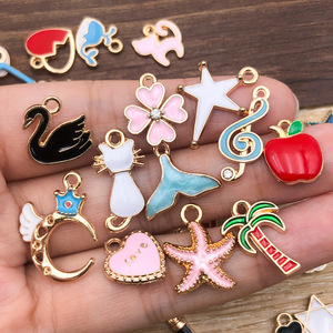 Pendentifs en alliage colorés de formes variées avec perle pour projets créatifs de bijoux DIY - Product Image 2