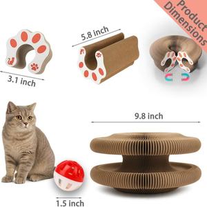 Arranhador de Gato Mágico Dobrável e Recarregável Moderno, Brinquedo Durável para Animais de Estimação com Sino - Product Image 3
