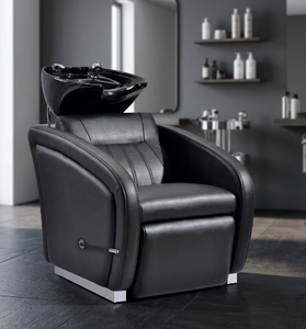 Lit de lavage semi-inclinable simple, multicolore, avec dossier confortable épaissi et repose-jambes manuel, pour salon de coiffure - Product Image 1