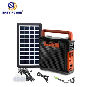EP-395 kit de sistema solar iluminación recargable con carga de teléfono portátil DC sistema de generador energía para camping