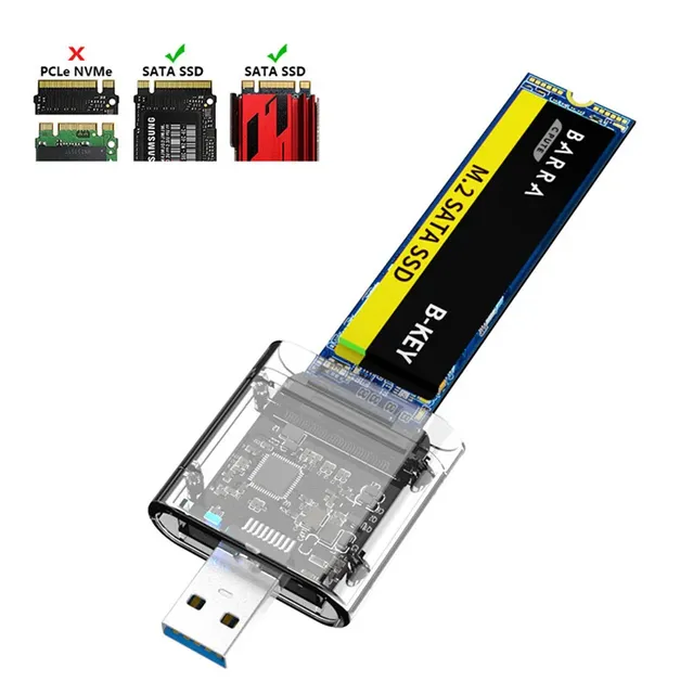 USB3.1 SSD External Enclosure Gen2 10Gbps Plug Play NGFF M2 PCIe M & B&M Keys Mobile Hard Disk Extend Box Convert Case