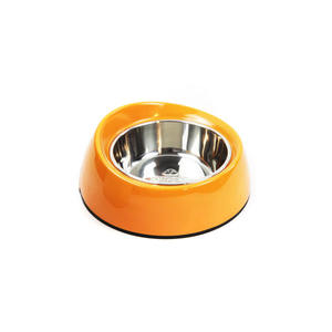 Hotsale Mangkuk Kucing Melamin Baja Tahan Karat Mangkuk Anjing untuk Pemberi Makan Hewan Peliharaan Mangkuk Mulut Miring - Product Image 2