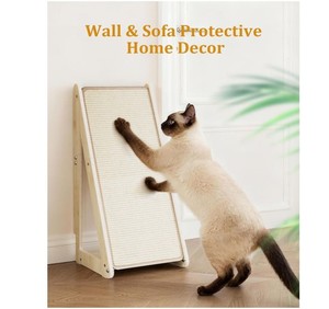 Griffoir pour chat moderne personnalisé pour chats d'intérieur de grande taille 26,4'' Rampe et coussin à gratter en <span class=keywords><strong>sisal</strong></span> Meubles pour chat en bois - Product Image 6