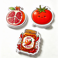 Autocollants en vinyle imperméables personnalisés, découpés à la forme, résistants à l'huile, avec des motifs de fruits mignons, autocollants avec votre logo pour les bouteilles et les canettes de marque