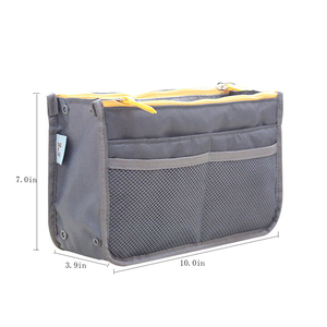 Sacs de rangement de voyage en nylon pour femmes, couleur bonbon, universels, pour maquillage et cosmétiques, sac fourre-tout à double fermeture éclair, pochette pour articles divers - Product Image 5