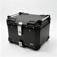 Boîte de rangement arrière pour moto en aluminium de 45 L, étanche, universelle, pour moto de tourisme et d'aventure