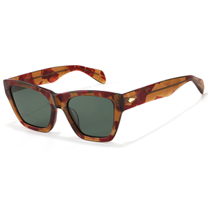 Gafas de Sol Rectangulares Unisex con Montura Completa en Tortuga, Lentes Verdes, Protección UV400, Protección Solar para Adultos - Product Image 4